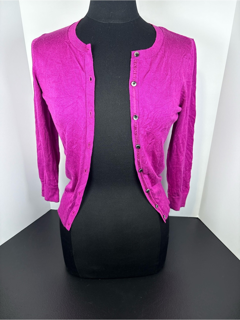 Halogen Bright Magenta Button-Front Cardigan Sweater